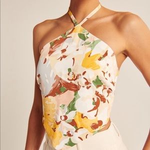 Abercrombie Cropped Halter Scarf Top